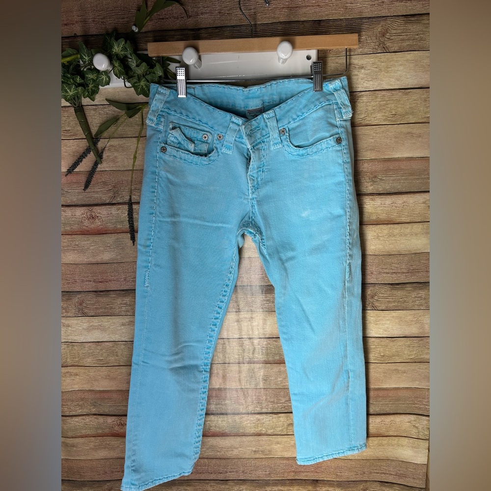 True Religion Blue Capri Denim Jeans Pants Women’s Size 29